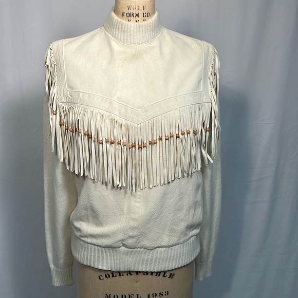 Pioneer Wear Vintage Leather with Fringe Size Medium - Picture 1 of 11